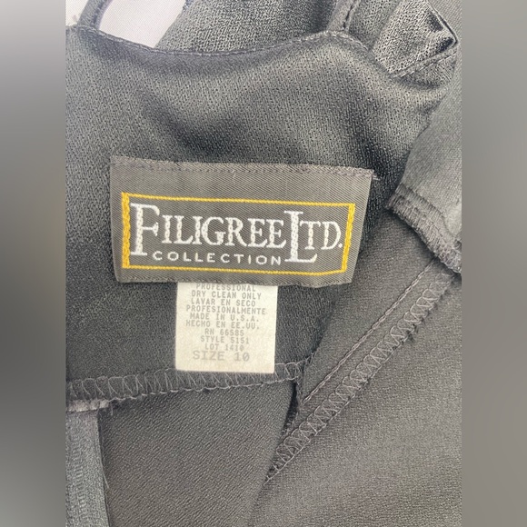 VTG 90’s Filigree Ltd Collection Black Spaghetti Strap Dress W/ Matching Bolero - Picture 7 of 12